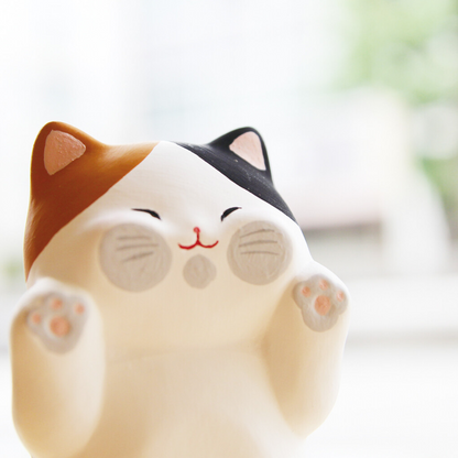 Figurine Chat Noir & Roux Joues Aplaties