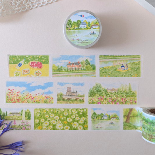 Masking Tape Orléans Landscape Vintage Girl