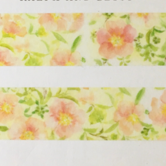 Masking Tape Coral Blossom Vintage Girl