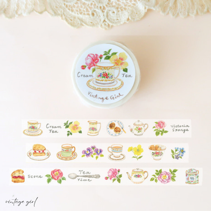 Masking Tape Cream Tea Vintage Girl