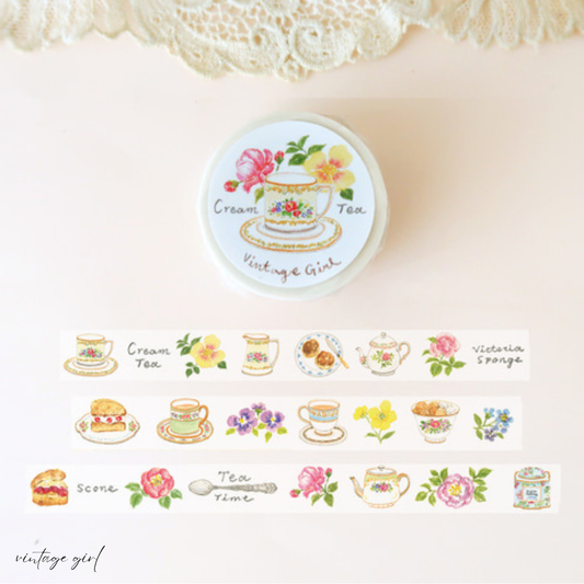 Masking Tape Cream Tea Vintage Girl