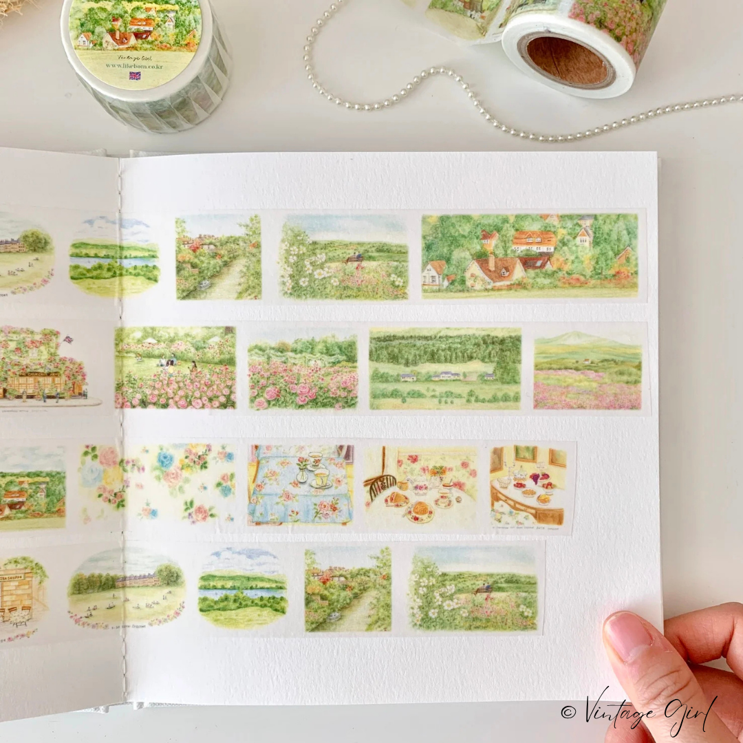 Masking Tape British Landscape Vintage Girl