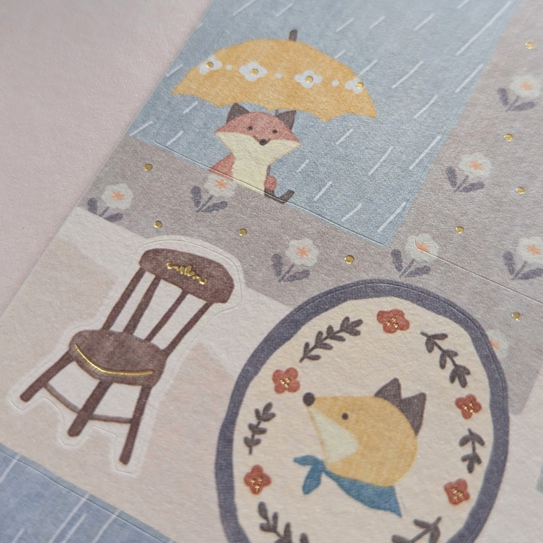 Stickers Petit Renard sous la Pluie Mind Wave