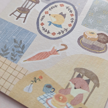Stickers Petit Renard sous la Pluie Mind Wave