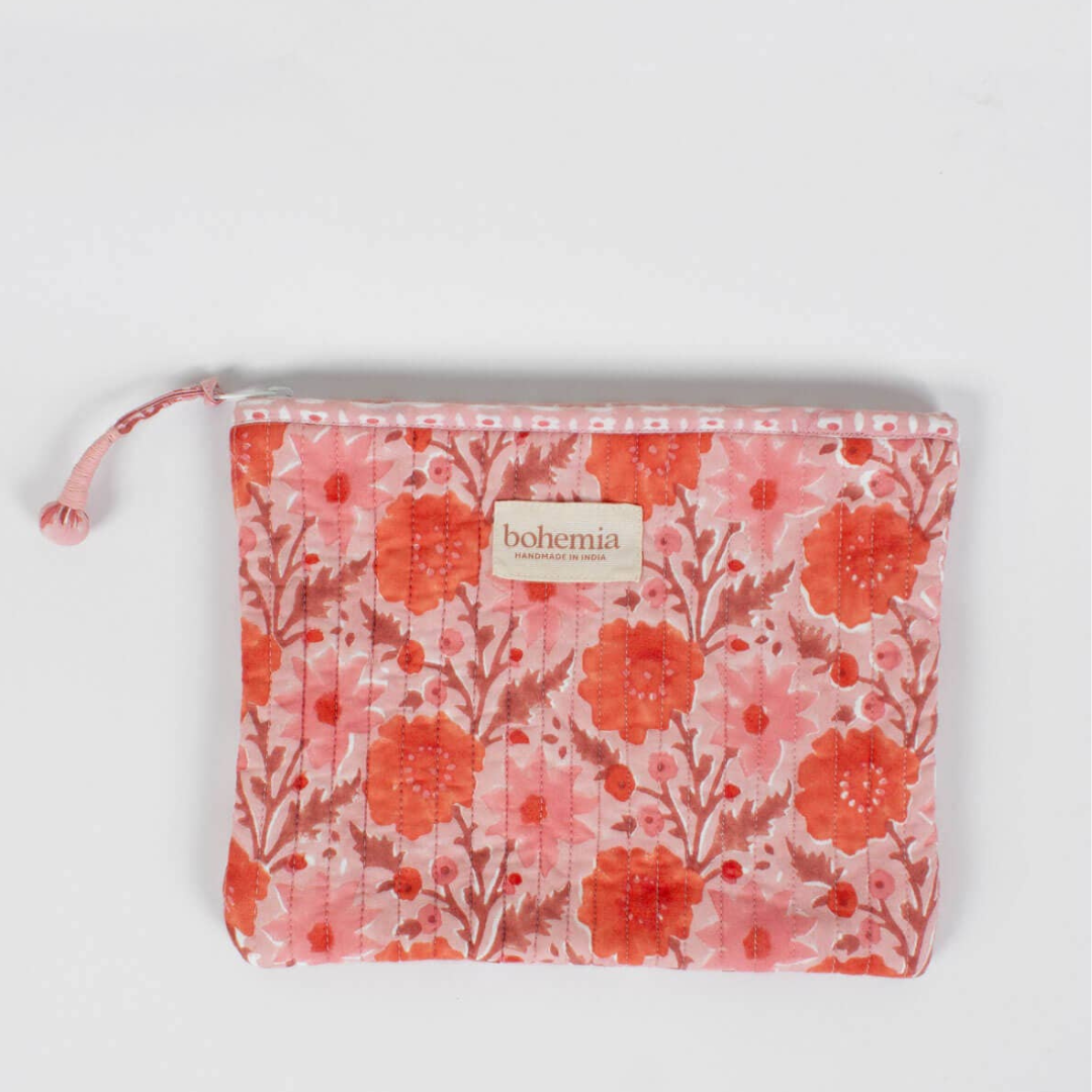 Petite Pochette Zippée Rose Vintage - Bohemia Design