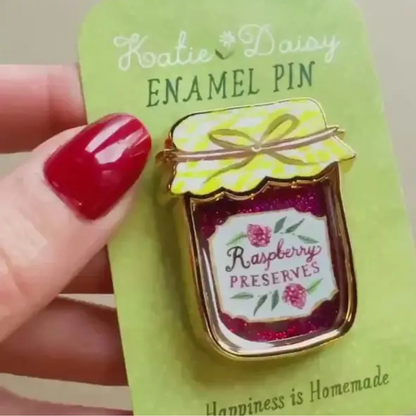 Épingle en émail Pot de Confiture avec paillettes liquides Katie Daisy