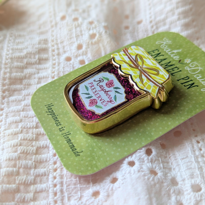 Épingle en émail Pot de Confiture avec paillettes liquides Katie Daisy