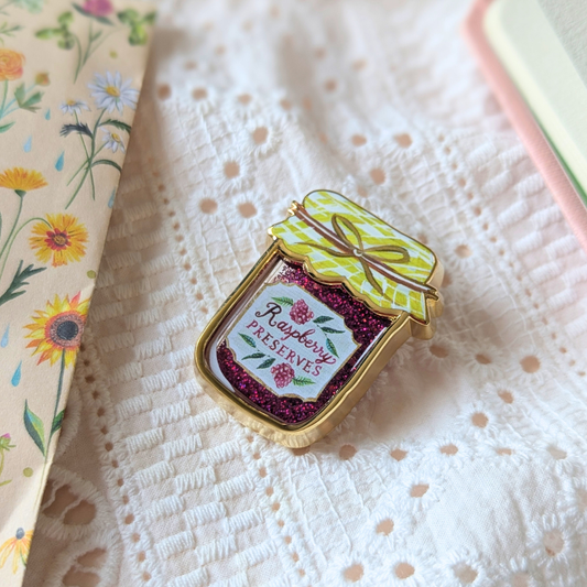 Épingle en émail Pot de Confiture avec paillettes liquides Katie Daisy
