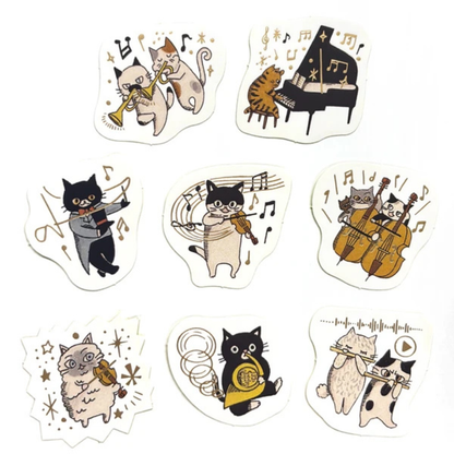 Pochette de Stickers Chats Musiciens Shinzi Katoh