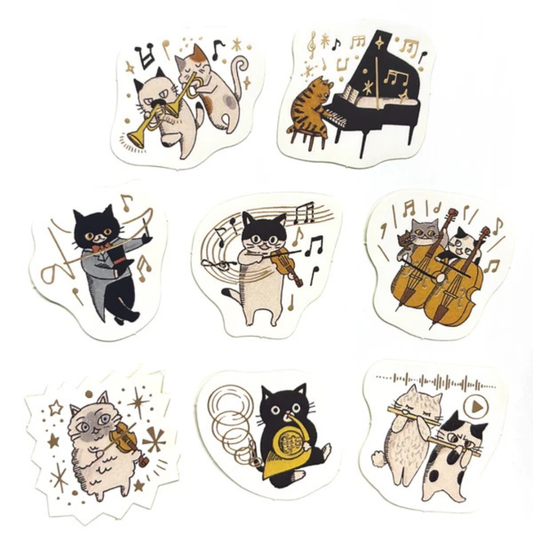 Pochette de Stickers Chats Musiciens Shinzi Katoh