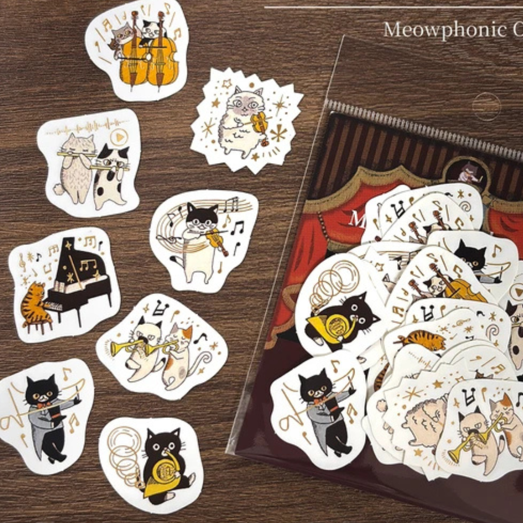 Pochette de Stickers Chats Musiciens Shinzi Katoh