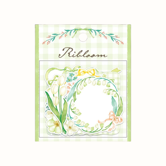 Pochette Stickers Étiquettes Fleurs Vertes Mind Wave