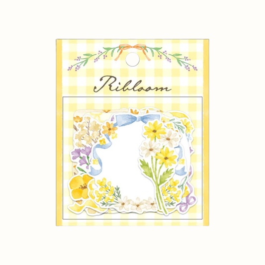 Pochette Stickers Étiquettes Fleurs Jaunes Mind Wave