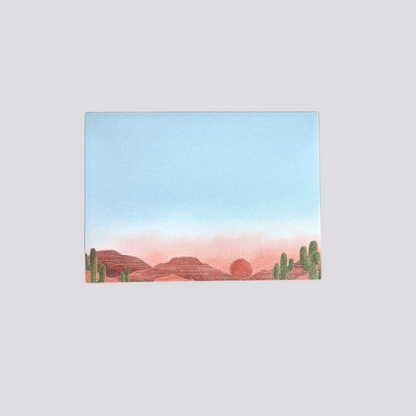 Le bloc de post-it avec un coucher de soleil sur le parc Saguaro est bien plus qu'un simple accessoire de bureau.