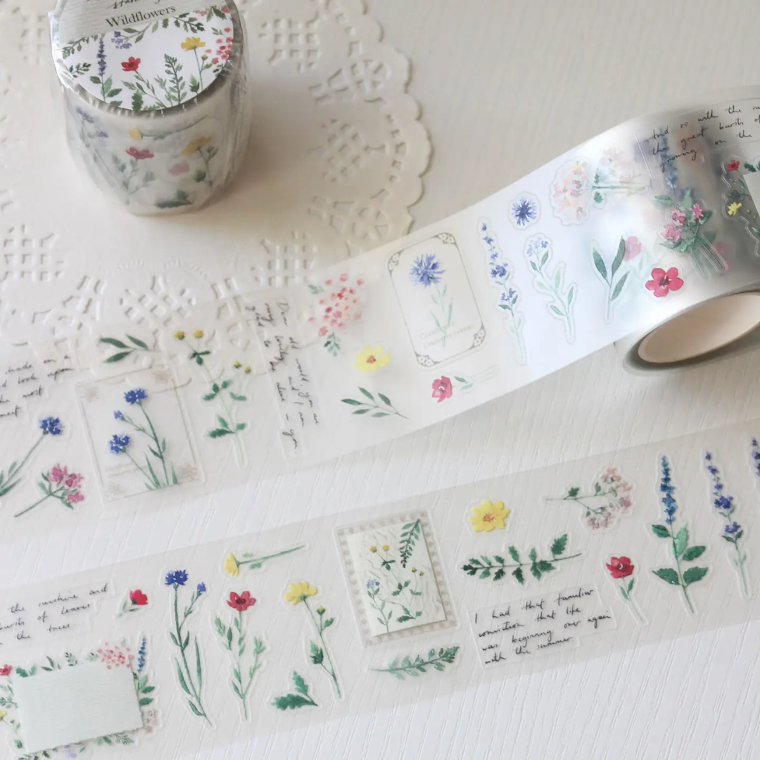 Nouveau modèle Ruban en PET Fleurs Sauvages prédécoupées Note & Wish