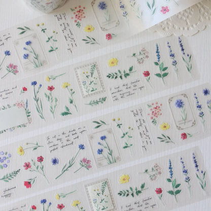 Nouveau modèle Ruban en PET Fleurs Sauvages prédécoupées Note & Wish