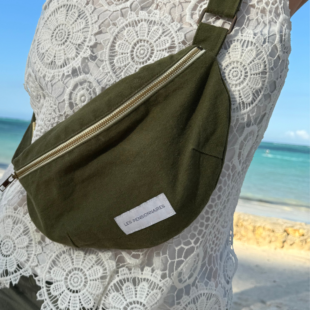 Sac Banane Femme En Toile De Coton Bio Vert Câpre