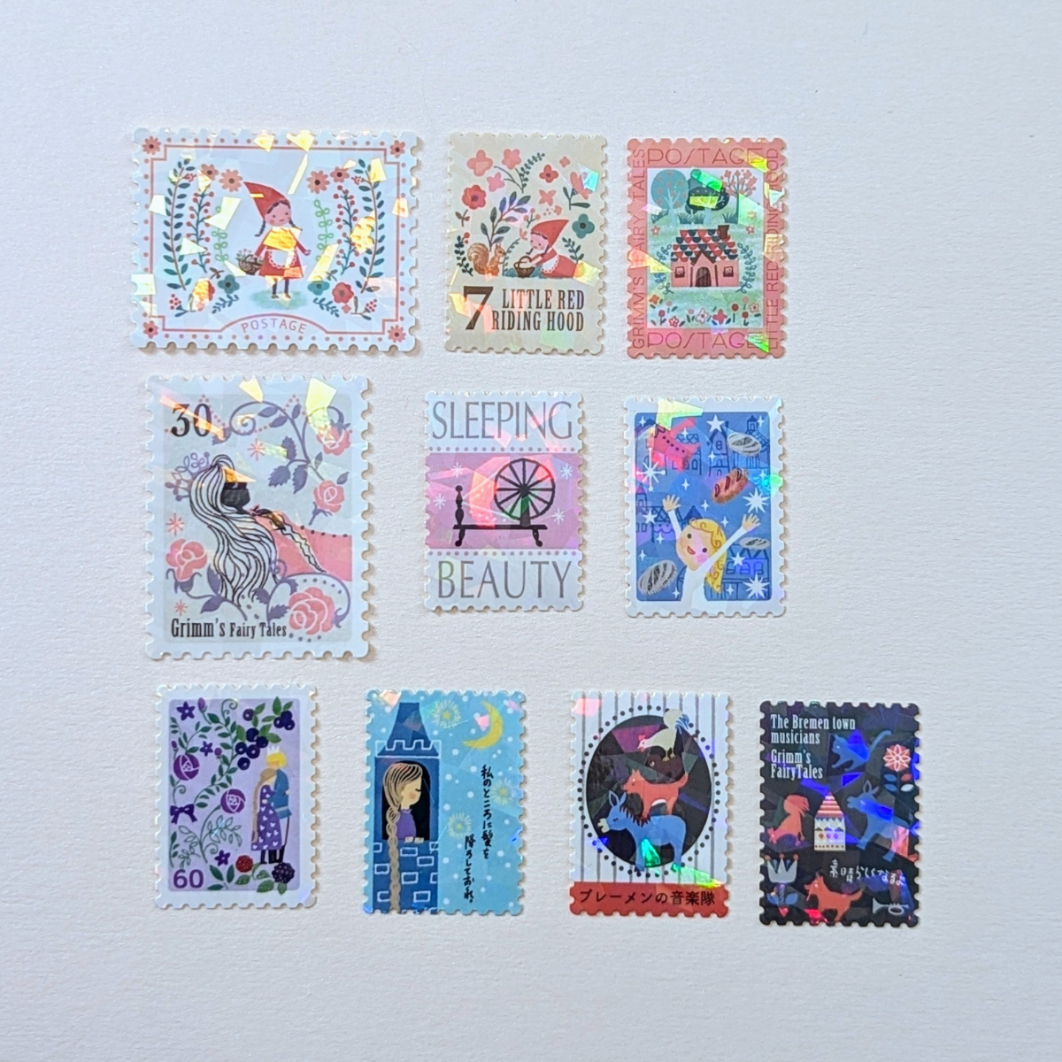 Boîte de Stickers Timbres-Poste Contes des Frères Grimm Tome II