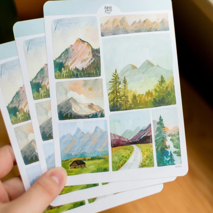 Stickers de paysages et grands espaces pour carnet de voyage