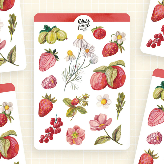 Stickers Fruits Rouges Wild Pencil