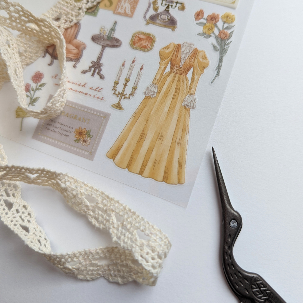 Sticker Rework Jaune Stickers Jaunes Style Romantique – Octobre en Juillet