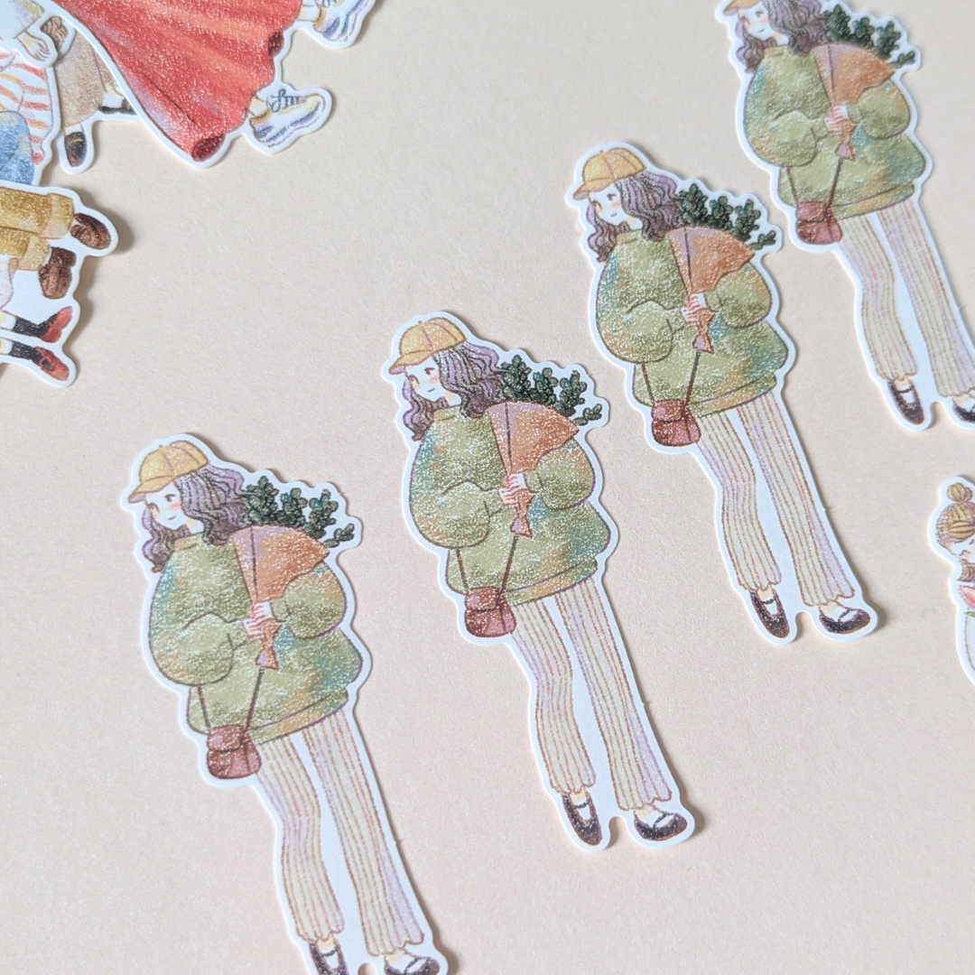 Pochette Stickers Crayon Girl Mind Wave
