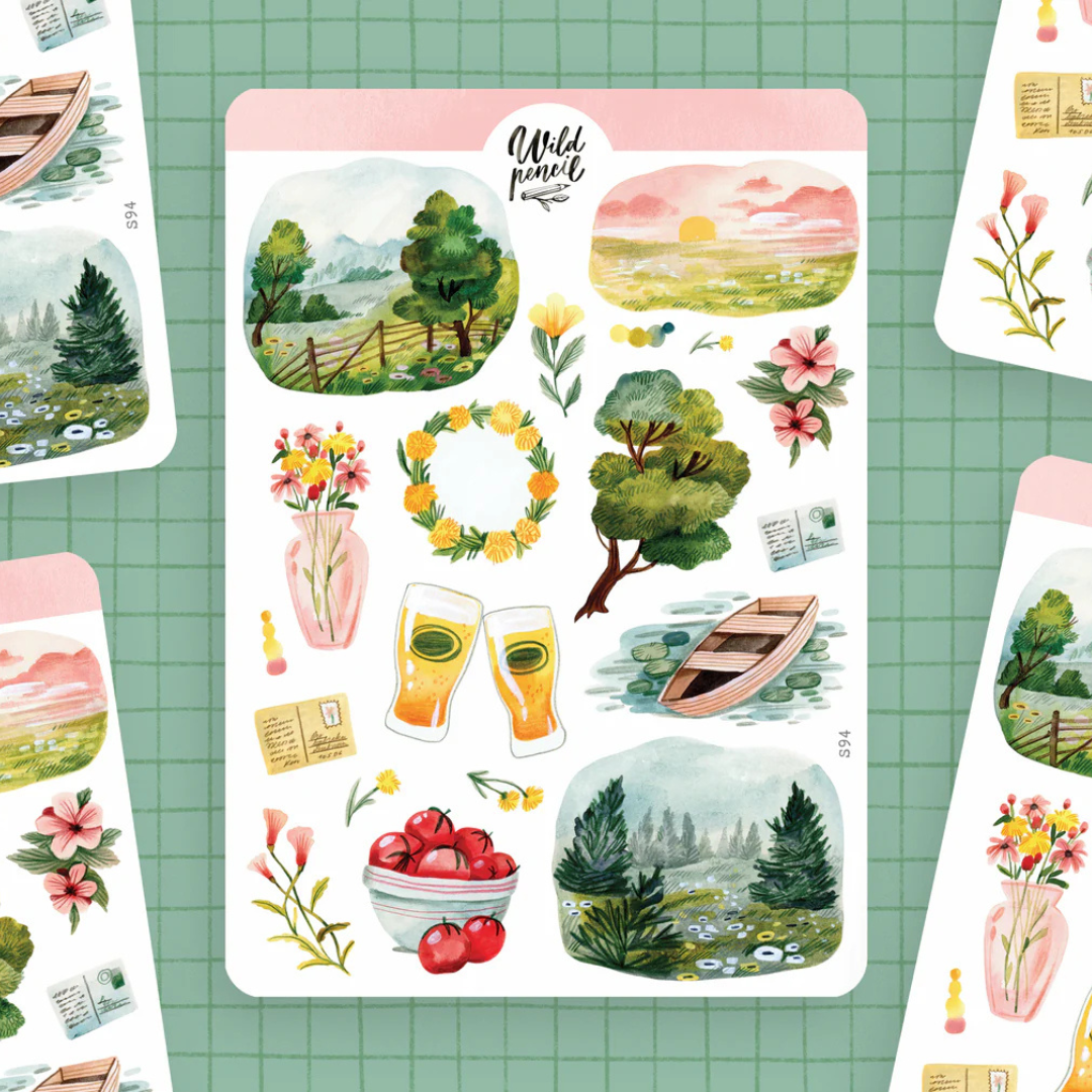 Stickers Summer In The Nature Wild Pencil