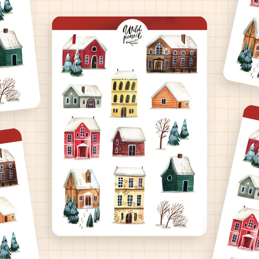 Stickers Village Enneigé  - Wild Pencil