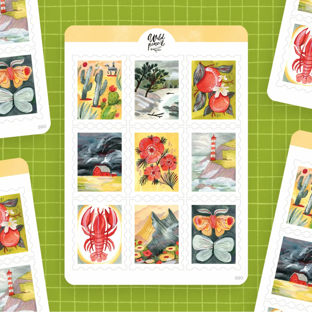 Stickers Timbres d'Été Wild Pencil