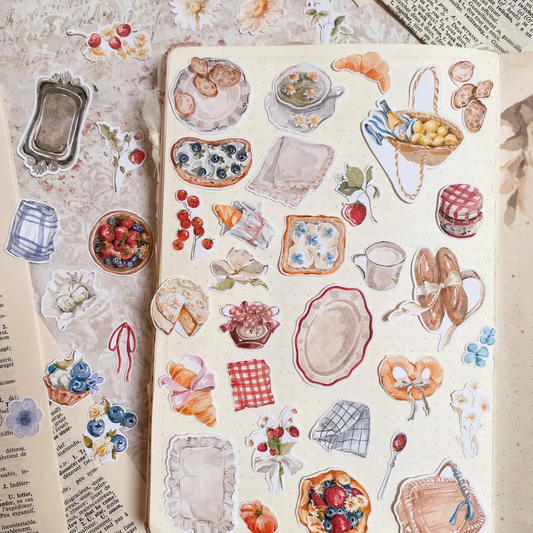 Lot de 60 stickers Pique-Nique Chapteries
