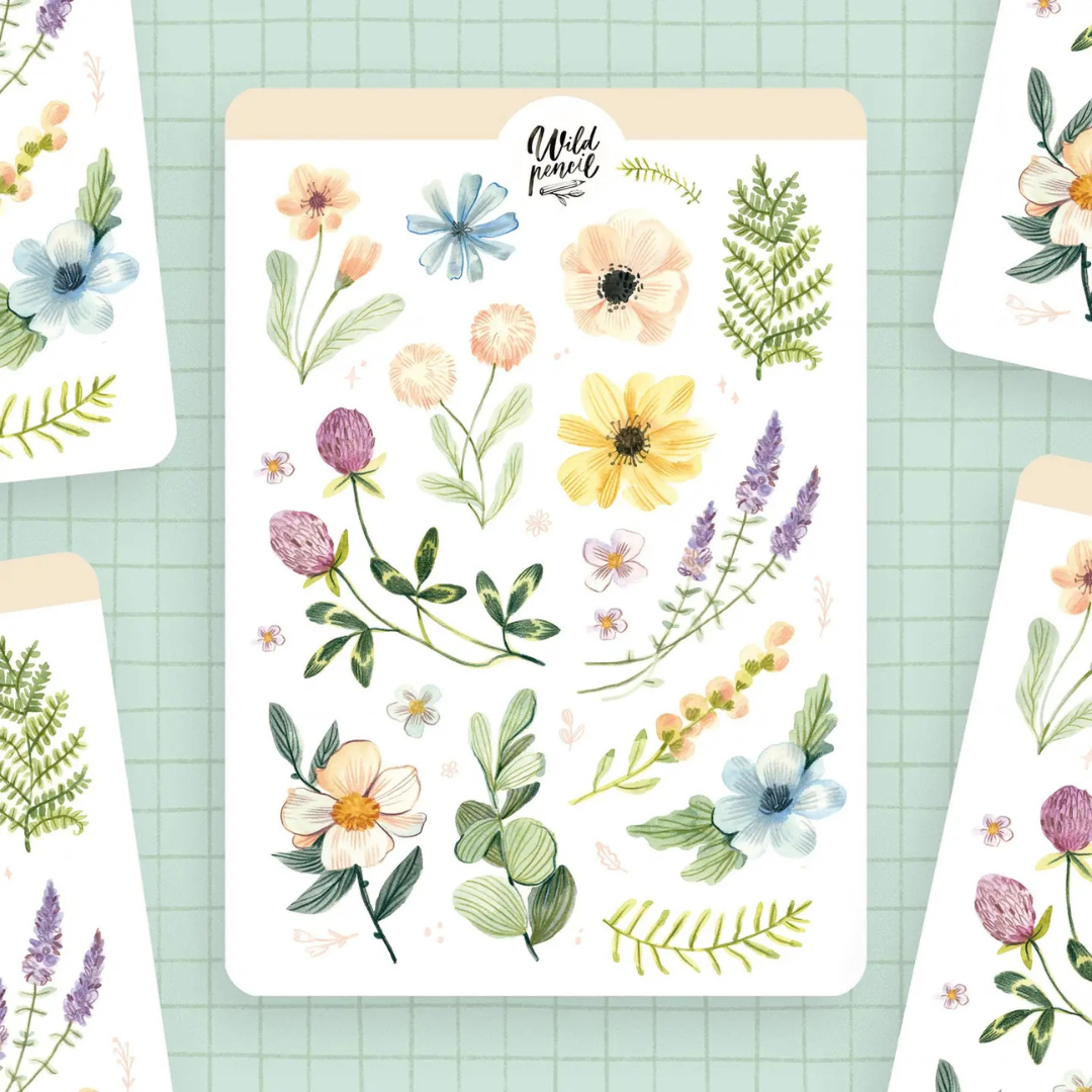 Stickers Fleurs Pastel Wild Pencil