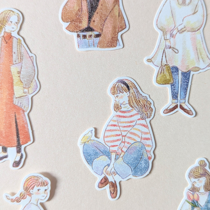 Pochette Stickers Crayon Girl Mind Wave
