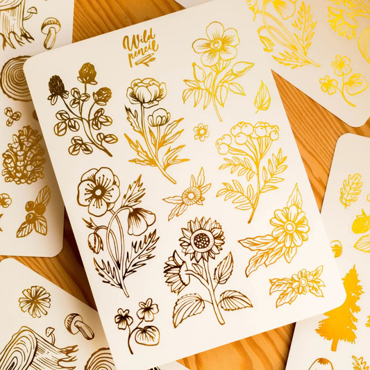 Stickers Fleurs Dorées Wild Pencil
