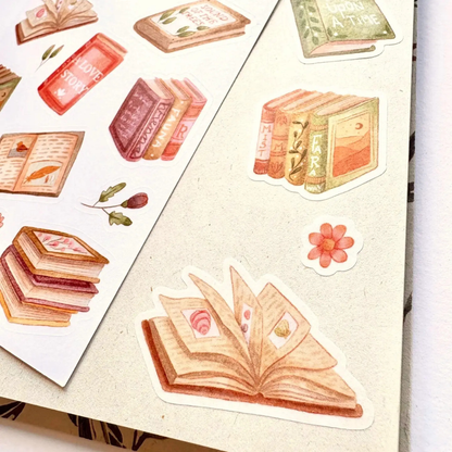 Feuille d'autocollants Livres Vintage Nikki Dotti