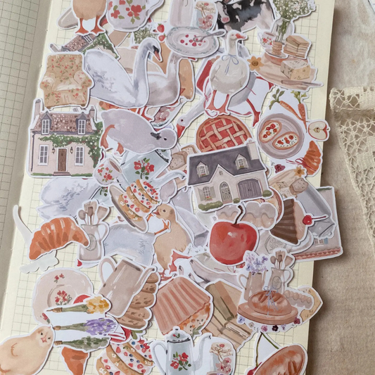 Lot de 68 stickers Cottage Chapteries