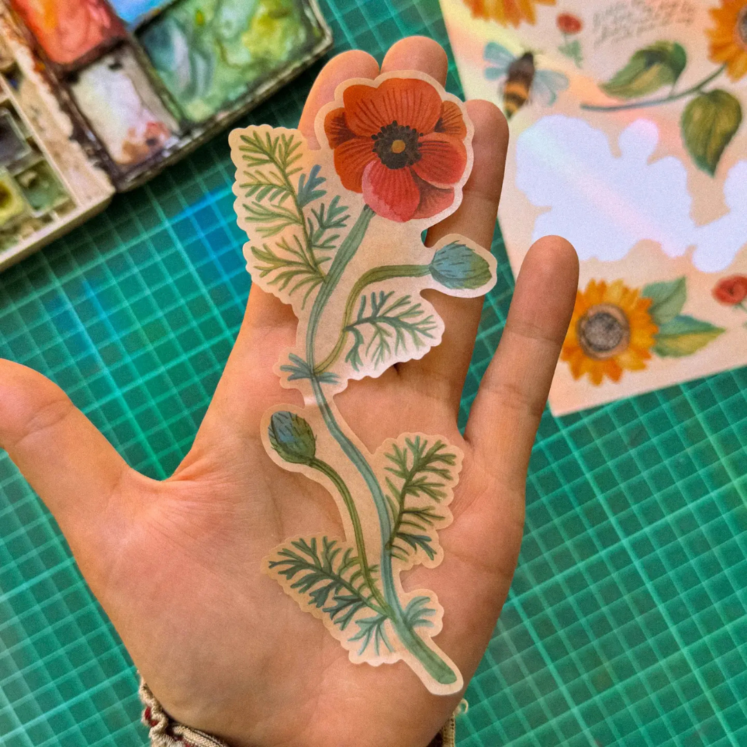 Feuille d'autocollants washi Tournesols Wild Pencil Studio