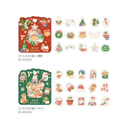 Pochette de 45 stickers sur le thème de Noël, chacun rehaussé d’or chaud. Un petit éclat sur la page d’une lettre ou d’un agenda qui illuminera votre quotidien. 