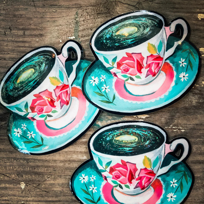 Sticker en Vinyle Teacup Galaxy Katie Daisy