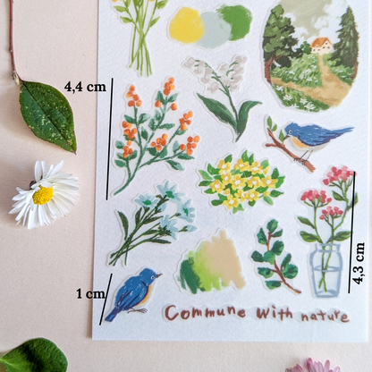 Planche de 18 Stickers Japonais Chemin de Campagne