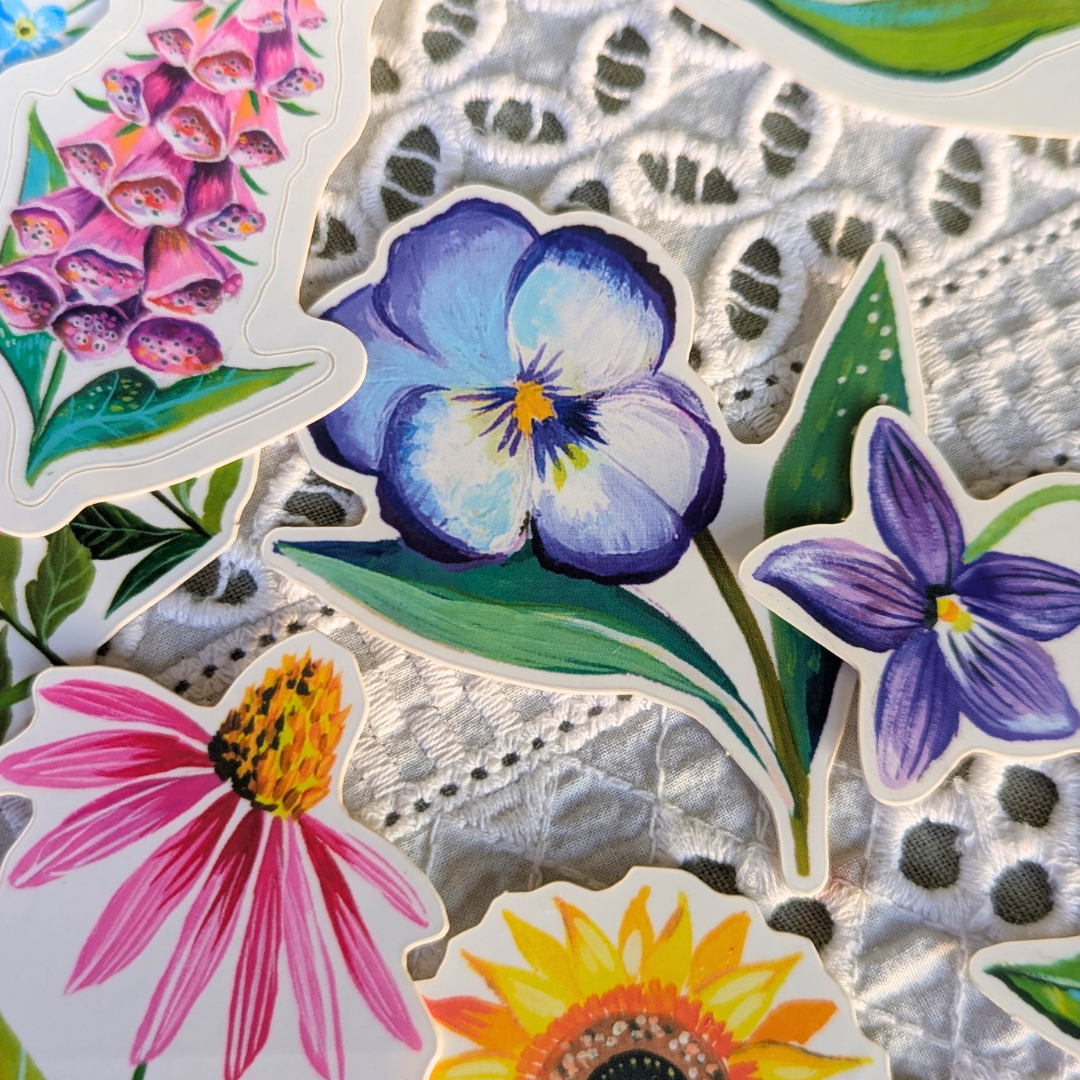 Autocollants floraux Katie Daisy inspirés des fleurs du jardin