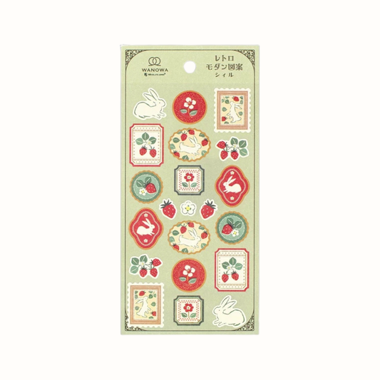 Planche de Stickers Lapins et Fraises des Bois Nb Co.