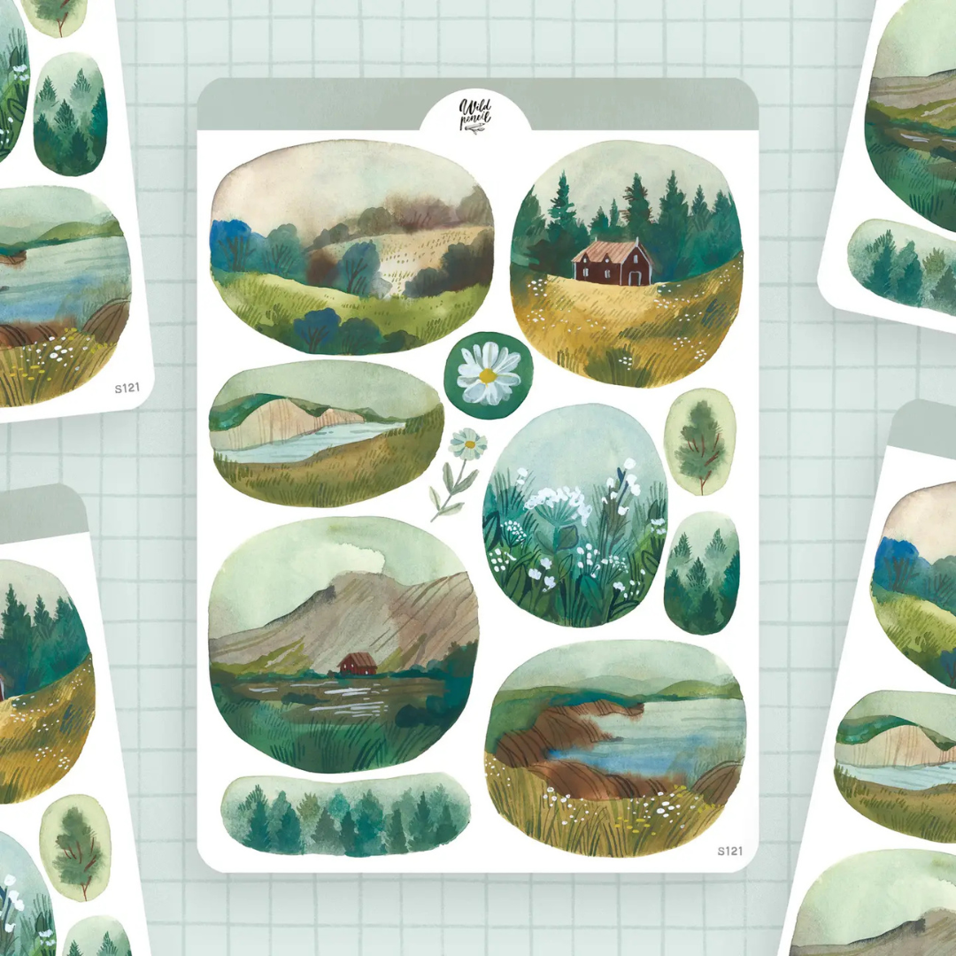 Stickers Paysages d'Écosse Wild Pencil Studio