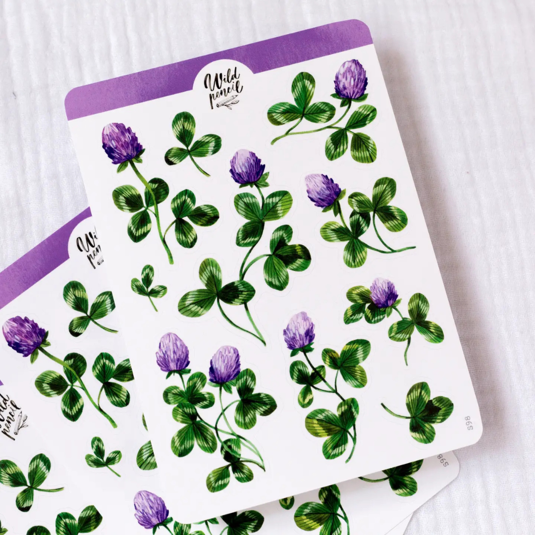 Planche de stickers Fleurs de Trèfles Wild Pencil Studio