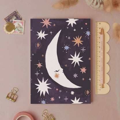 Mini Carnet à pages blanches Lune Endormie Sister Paper Co.