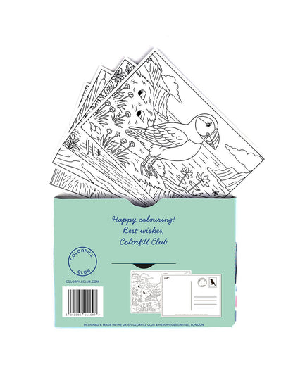 Ensemble de cartes postales à colorier oiseaux