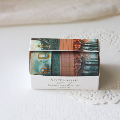 Lot de 4 Masking Tapes Forêt enchantée Note & Wish