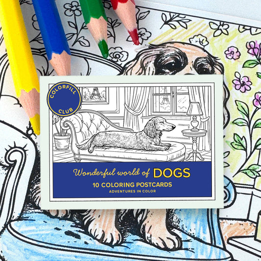 Ensemble de Cartes Postales à Colorier Chiens