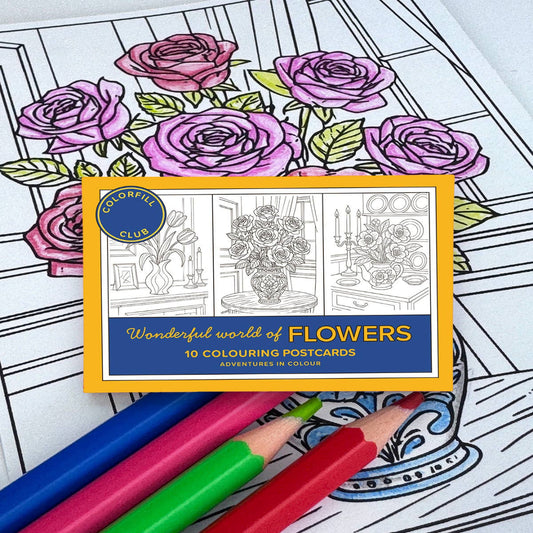 Ensemble de cartes postales à colorier Fleurs