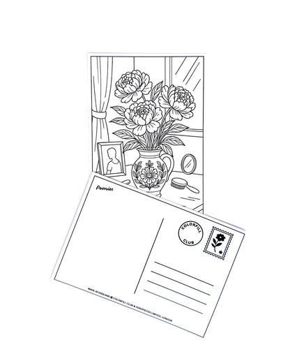 Ensemble de cartes postales à colorier Fleurs
