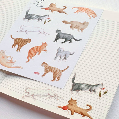 Feuille d'autocollants chats Nikki Dotti